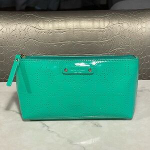 NEW Kate Spade patent leather hearts cosmetic makeup bag